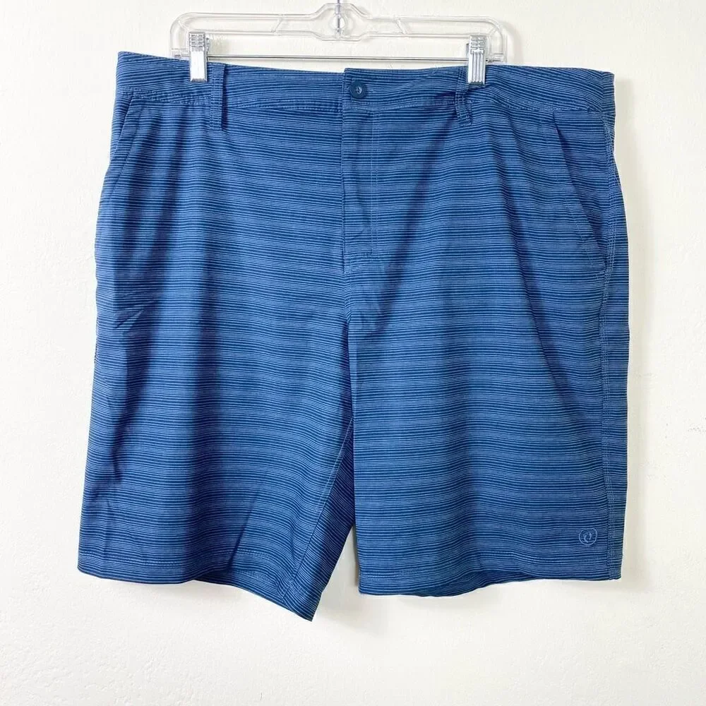 Hang Ten Men’s Navy Blue Striped Board Shorts with Pockets Size 40